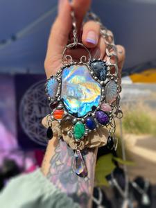 Rainbow Moonstone Angel amulet Cheap Sale New