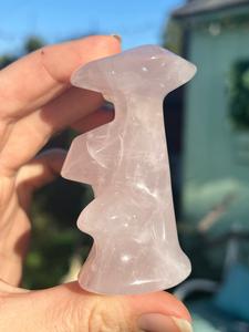 Large Rose Quartz triple mushroom carving Tumblr Cheap Online