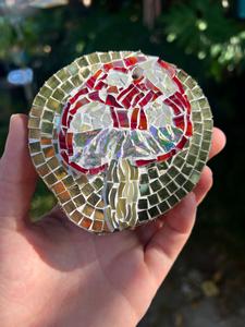 Handmade Dichroic Glass mushroom Ornament Perfect