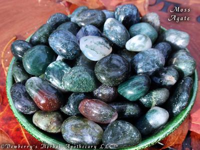 MOSS AGATE Tumbled Crystal Gemstone. Ward Off Negative Vibrations, Meditation Crystal, Pocket Stone Clearance Newest