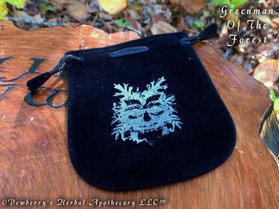 GREENMAN Of The FOREST Black Velveteen Drawstring Bag, 5" X 5 1/2" Free Shipping Buy