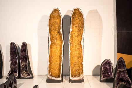 5.1 Ft Tall Citrine Cathedral Geodes Pair X-large Orange Citrine Geodes Clearance Purchase