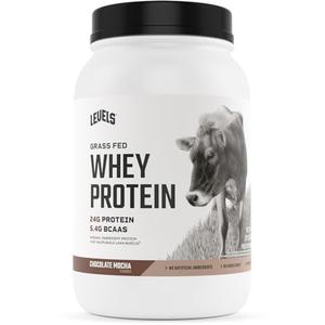 Levels Grass Fed 100% Whey Protein, No Hormones, Chocolate Mocha, 2LB Discount Authentic