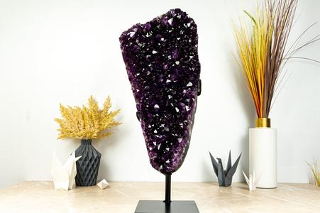 AAA Amethyst Geode Cluster with Dark Purple Grape Jelly Amethyst Druzy Cheap Sale Discounts