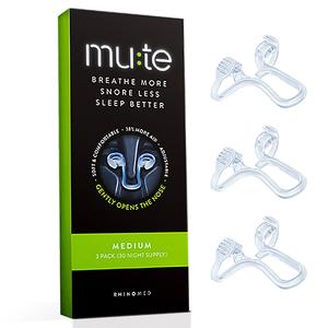 Rhinomed Mute Snoring Solution Nasal Dilator for Snore Reduction - Anti-Snoring Aid Solution - Improve Airflow - Comfortable Nose Vents, Breathing Aids for Better Sleep - (Size Medium, 3-Pk) Best Seller