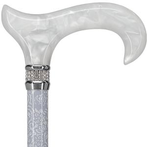 Rhinestone Designer - Exquisite Pearlz Graceful Lace Walking Cane Adjustable - Aluminum Shaft - Stylish Canes for Women and Men Stability - Seniors Walking Stick Outlet Fashionable