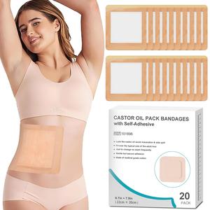 20Pcs Castor Oil Pack Wrap, Castor Oil Packs for Liver Detox, Highly Absorbent 8.7"*7.9" Self-Adhesive Castor Oil Wrap Organic Cotton, No Wash, Easy to Use, Anti-Seepage(Oil Not Included) Discount Fashionable