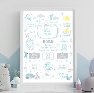 New Baby Boy Birth Stats Print Online Cheap Quality