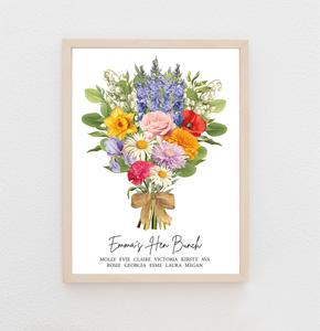 Hen Party Birth Flower Print Purchase Sale Online
