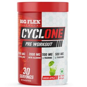 Bigflex Essential Cyclone Pre Workout Powder, | 30 Servings | Energy & Endurance | Strength & Focus | Muscle Pumps | 2500Mg L-Citruline | 2000Mg Beta Alanine | 500mg Taurine | 500mg Tyrosine | 500mg E Good Selling Cheap Pice