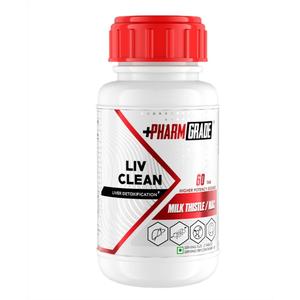 Pharmgrade LIV Clean Liver Detox With N- Acetyl Cysteine (NAC) 500mg | Silymarin Milk Thistle 500mg | Pumpkin Seed Extract 100mg | L-Ornithine Aspartate 50mg | Kalmegh 50mg | Dandelion 50mg For Overal Buy Cheap Pice
