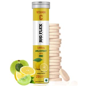 BigFlex Vitamin C with Amla (1000mg) and Zinc (10mg) 20 Effer Tabs Lemon Outlet 2025 Newest