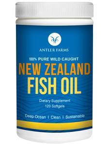 Antler Farms - 100% Pure Wild Caught New Zealand Fish Oil from Deep Ocean, Cold Water Fish, 120 Softgels - Clean, Fresh Omega-3 EPA DHA Supplement, Keto Friendly, Super Clean Discount Eastbay