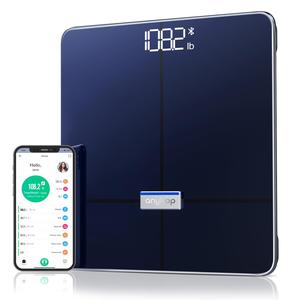 anyloop Smart Scale for Body Weight, Digital Scale with BMI, Body Fat, Muscle Mass 13-Measurement, Digital Bathroom Scale Data Sync with Fitness APP, Large Display Weighing Scale 400lb Cheap Sale New