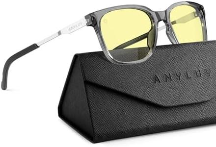 ANYLUV Blue Light Glasses for Men, Computer Gaming Glasses men, Stylish Anti Eyestrain Blue Light Blocking Glasses Men Outlet Genuine