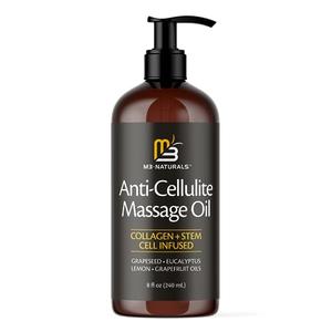 Anti Cellulite Massage Oil Natural Body Oil and Massage Oil for Massage Therapy | Infused with Collagen and Stem Cell Skin Tightening Cellulite Cream and Massage Lotion for Women 8 Fl Oz by M3 Natural Pay With Paypal