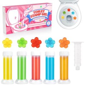 KILOSTEP Flower Toilet Gel Stamp, 60 Count Toilet Bowl Stamp Gel 5 Kinds Of Scent Toilet Bowl Cleaner Best Deals