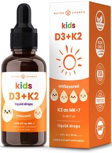 Kids' Vitamin D3 & K2 Drops Sugar-Free Liquid Supplement, 300 Servings Extremely For Sale