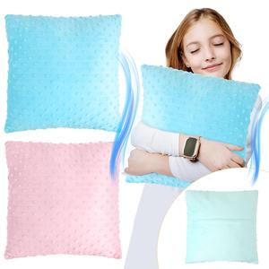 Kigley 2 Pcs Vibrating Pillow Pressure Activated Sensory Pillow for Kids 12 x 12 Massage Pillow with Textured Stimulation Bumps for Relieve Pain Stress Autistic Children Preschool Home (Blue, Pink) Free Shipping Online
