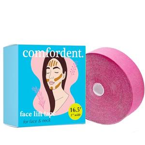 Kinesiology Tape for Face & Neck Lift - Non-Invasive Wrinkle Remover - Anti-Wrinkle Myofascial Release - V-line Chin Skin Lifting Sticker Sleep Strip Patch Roll (Hot Pink) Buy Cheap Wide Range Of