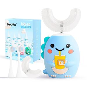 Kids U Shaped Electric Toothbrush with 4 Brush Heads, Sonic Toothbrush Kids with 5 Modes, Cartoon Dinosaur 360-Degree Cleaning IPX7 Waterproof Design (2-6 Age (Blue)) Pay With Visa Cheap Online