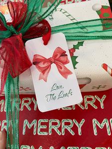 Red Bow Gift Tag Personalized Holiday Wrapping Valentines, Christmas Gift for Her Personalized Tag Calling Card Enclosure Card Red Bow Corporate Visit New Sale Online
