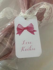 Pink Bow Ribbon Gift Tag Personalized Birthday Party Wrapping Child Label valentine party favors Free Shipping 2025