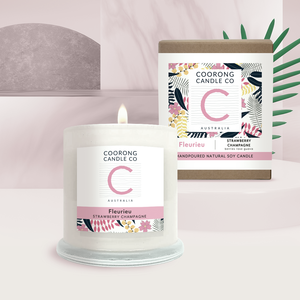 'Fleurieu' Strawberry Champagne 350gm Soy Candle Cheap Low Shipping Fee