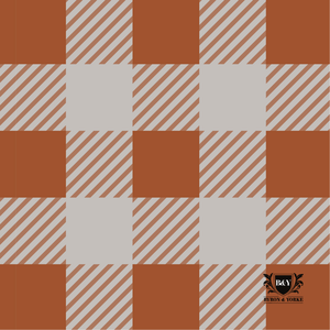 Byron & Yorke Cocktail Napkin Ginger Gingham Sale Genuine