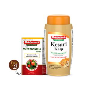 Baidyanath Ashwakesar (Ashwagandha 60 tabs pack of 2 Kesari Kalp 500 Gm) Sale With Mastercard