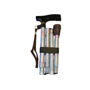 Folding T Handle Cane Petal Pattern Lightweight Walking Stick New Online