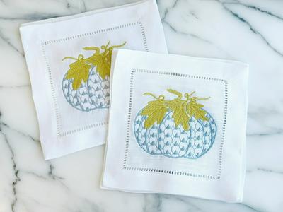 Blue pumpkin cocktail napkins Huge Surprise