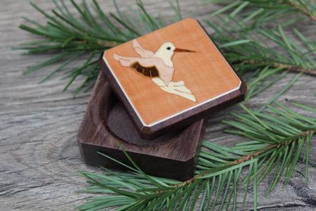 Wood Pill Box-Pill Organizer-pocket pill box-Pill box with design-pill case-small box-inlay pill box,Hummingbird 1 3/4'' Cheap Pice Top Quality