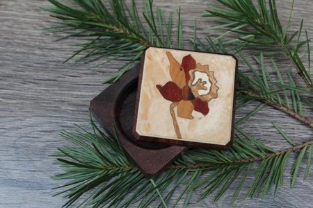 Wood Pill Box-Pill Organizer-pocket pill box-Pill box with design-pill case-small box-inlay pill box,Daffodil 1 3/4'' Outlet Manchester Great Sale