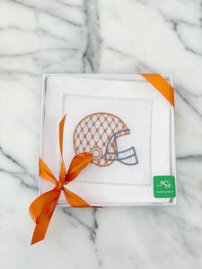 Football Helmet Orange Cocktail Napkin Visit Sale Online