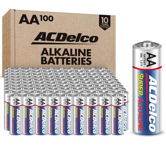 ACDelco 100-Count AA Batteries, Maximum Power Super Alkaline Battery, 10-Year Shelf Life, Reclosable Packaging Perfect Sale Online
