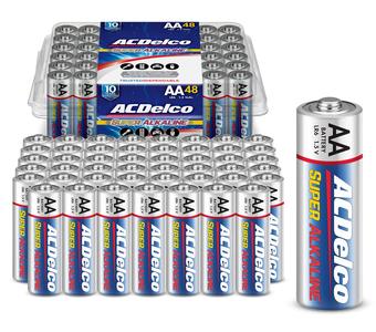 ACDelco 48-Count AA Batteries, Maximum Power Super Alkaline Battery, 10-Year Shelf Life, Recloseable Packaging View