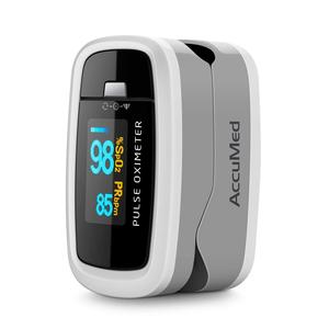 AccuMed CMS-50D1 Fingertip Pulse Oximeter Blood Oxygen Sensor SpO2 for Sports and Aviation. Portable and Lightweight with LED Display, 2 AAA Batteries, Lanyard and Travel Case (White) Cheap Usa Stockist