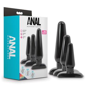 Anal Adventures By Blush | Basic Kit Black Anal Plug Best Pices Sale Online