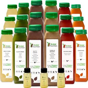 3 Day Protein Juice Cleanse by Raw Fountain, All Natural Raw Detox Cleanse, Cold Pressed Fruits, Vegetables, Vanilla and Chocolate Flavor, Tasty and Energizing, 18 Bottles 12oz, 3 Ginger Shots Find Great Cheap Online