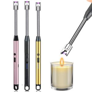 3 Pack Candle Lighter,Arc Lighter with USB Charging,Flameless Windproof,LED Battery Display,Safety Switch,Rotate 360 Degrees,for Aromatherapy,Candles,BBQ,Camping.(Pink&Black&Golden) Cheap