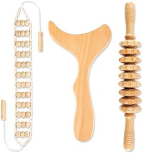 3 in 1 Wood Therapy Massage Tool,Wooden Lymphatic Drainage Massager Maderoterapia Kit Professional Body Cellulite Massager for Body Sculpting,Contouring,Relief Muscle,Anti-Cellulite Sale Comfortable