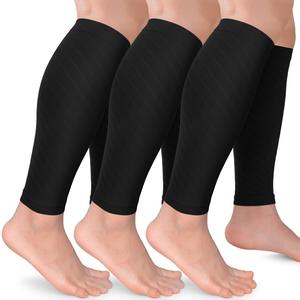 3 Pack Leg Compression Sleeve, Calf Support Sleeves for Women and Men Calf Brace for Shin Splints, Pain Relief (Black/Black/Black, L/XL) Free Shipping Classic