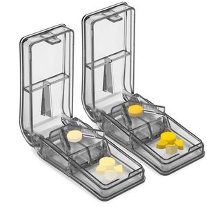 2PCS Pill Cutter for Small or Large Pills - The Best Multiple Pill Splitter Ever - Design in The USA - Doubles as a Pill Box - Not Suitable for Tiny Pills (Gray) Free Shipping View