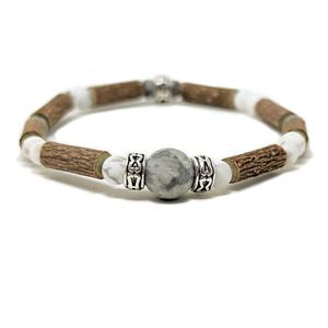 S08 | Bois de noisetier, jaspe Picasso et howlite Discount Supply