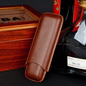 Man-made Leather Cigar Case 2 Tube Cigar Holder Mini Humidor Travel Box Free Shipping Eastbay