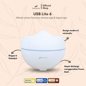 Bathaholic - Diffuser Air Humidifier USB Lite 6 300ml Aromatherapy Oil Pengharum Ruangan Outlet Pices
