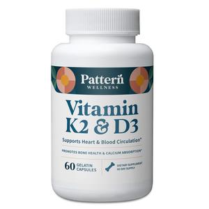 Pattern Wellness Vitamin K2 & D3 Supplement with Calcium - Pure Synergistic Complex - Whole Body Health - Bone Health & Cardiovascular Support - 60 Tablets Sale Enjoy