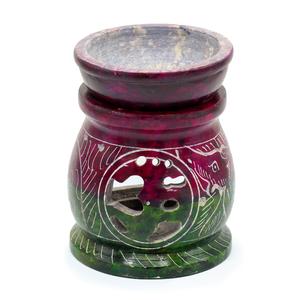 Coloured Soapstone Oil Burner - 8cm - Om & Elephant Clearance 100% Original