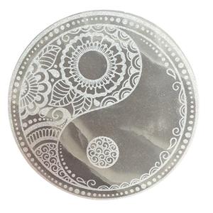 18cm Round Selenite Charging Plate LARGE - Yin and Yang Design Cost Cheap Pice